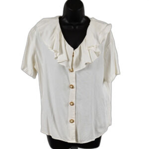 Vintage Bentley white buttons down shirt size L